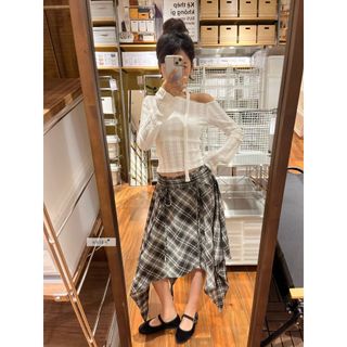 Áo kiểu nữ - áo thun trễ vai nữ thiết kế MIA tay loe dài (TẶNG KÈM DÂY) nhiennhienvintage NAT00028