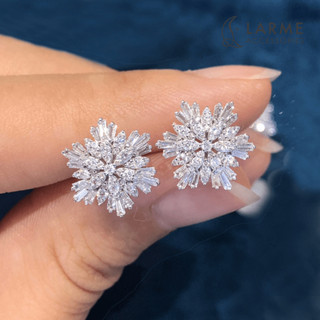Khuyên tai nữ snowflop phong cách cổ điển Larme accessories -KT0238