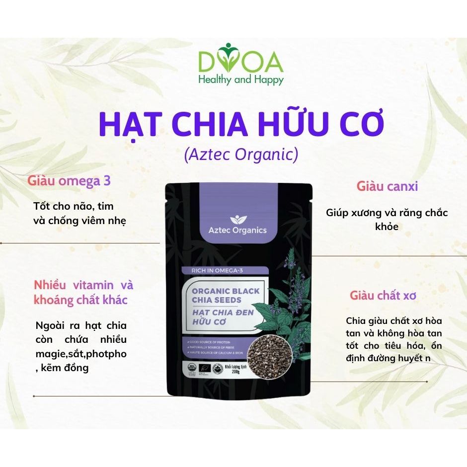 Hạt Chia Hữu Cơ Aztec Organics 200g | Shopee Việt Nam