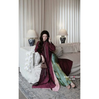 Set áo dài gấp đính 3 nơ ngực mix quần lụa form rộng cao cấp dành cho chị em mặc đi chơi chúc tết xịn - Baotrang.clothes