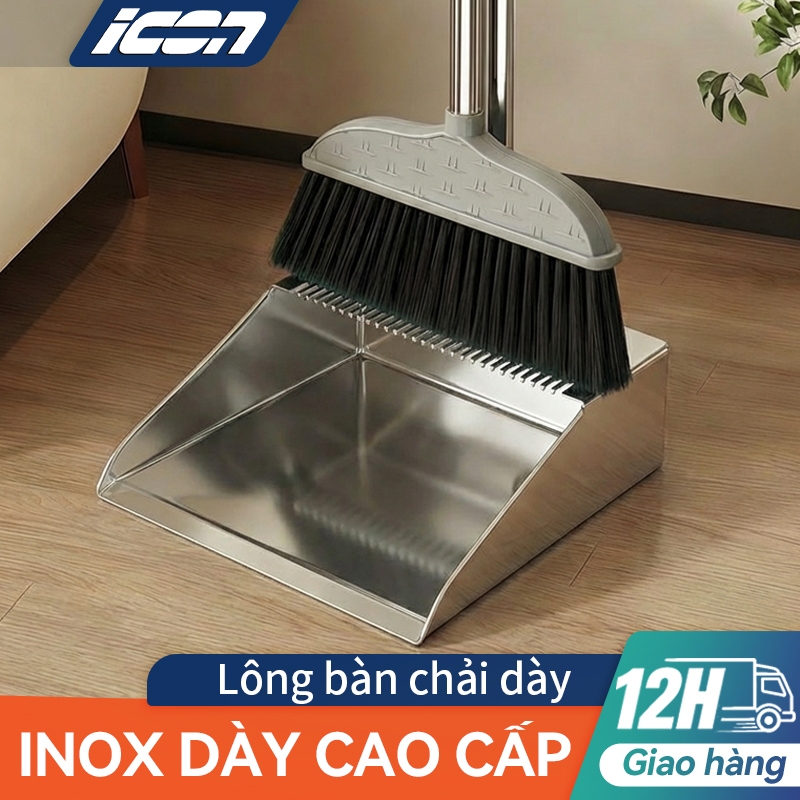 Bộ Chổi Quét Nhà & Hốt Rác Kim Loại Cao Cấp ICON – Chống Gỉ, Bền Đẹp, Thiết Kế Hiện Đại, Vệ Sinh Siêu Sạch