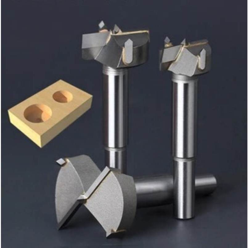 Mũi Khoan Gỗ , Mũi Khoét Gỗ Lưỡi Hợp Kim Chuôi Tròn 30MM Tới 100MM