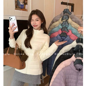 TRIANGLE - Boo Puffer Jacket - Áo phao mỏng Hàn Quốc cổ trụ phong cách dễ mặc, vừa phải mùa thu đông, chất đẹp và nhẹ