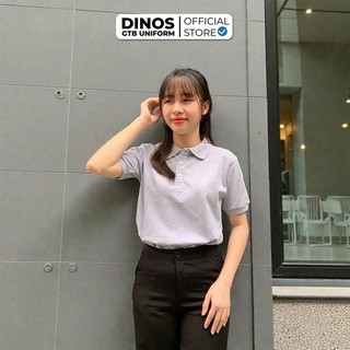 Áo Thun Đồng Phục Phục Vụ Dinos Tay Ngắn Cổ Trụ Vải Mềm Mát Cho Nam Nữ Đa Dạng Màu Sắc