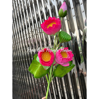 Hoa sen giả 3 bông cành cao 90cm - Hoa lụa , hoa giả decor