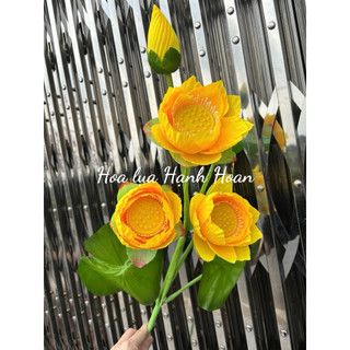 Hoa sen giả 3 bông cành cao 90cm - Hoa lụa , hoa giả decor