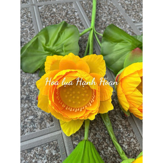 Hoa sen giả 3 bông cành cao 90cm - Hoa lụa , hoa giả decor