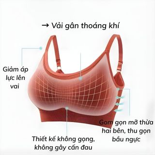 Áo bra nữ chất cotton co dãn thoải mái, Áo tập gym yoga thể thao không gọng mút mỏng tháo rời B1182