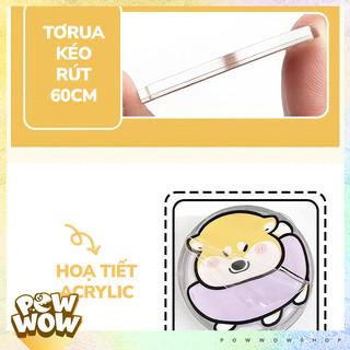 Lõi Tơrua Yoyo Móc Kéo Thẻ Tên Lò Xo Rút Dây 60cm Nhựa ABS Kẹp Túi Áo Tiện Lợi Văn Phòng Phẩm Shiba Chó Dog Cún