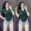 Áo thun nữ Tay Ngắn cổ Tim chữ M CT09 )