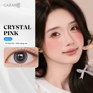 Kính áp tròng khoá ẩm 8H 1 Tháng Màu Hồng Pha Lê CARASE, Lens cận CRYSTAL PINK