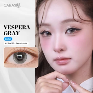 Kính áp tròng khoá ẩm 8H 1 Tháng Màu Xám Ánh Nâu Khói CARASE, Lens cận VESPERA GRAY