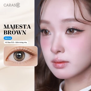 Kính áp tròng khoá ẩm 8H 1 Tháng Màu Nâu Sẫm CARASE, Lens cận MAJESTA BROWN