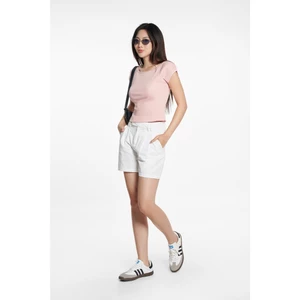 Áo Thun Nữ Tay Ngắn Cổ Thuyền Màu Pastel Chất Cotton Co Giãn Thời Trang NINOMAXX 2506011
