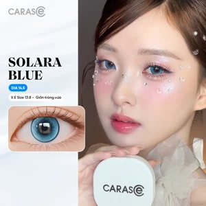 Kính áp tròng khoá ẩm 8H 1 Tháng Màu Xanh Dương CARASE, Lens cận SOLARA BLUE