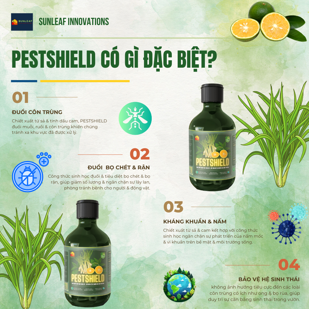 Combo Giảm Vi Khuẩn Đốm Đen, Kích Rễ Bung Chồi & Hạn Chế Nấm Cho Hoa Lan Hoa Hồng Hữu Cơ SUNLEAF