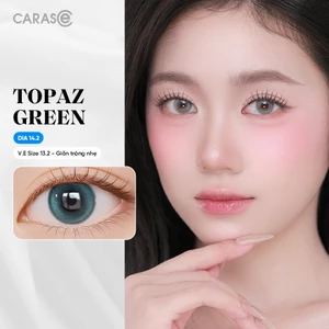 Kính áp tròng khoá ẩm 8H 1 Tháng Màu Xanh Lam Ngọc CARASE, Lens cận TOPAZ GREEN