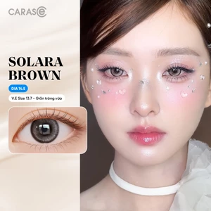 Kính áp tròng khoá ẩm 8H 1 Tháng Màu Nâu Sáng CARASE, Lens cận SOLARA BROWN
