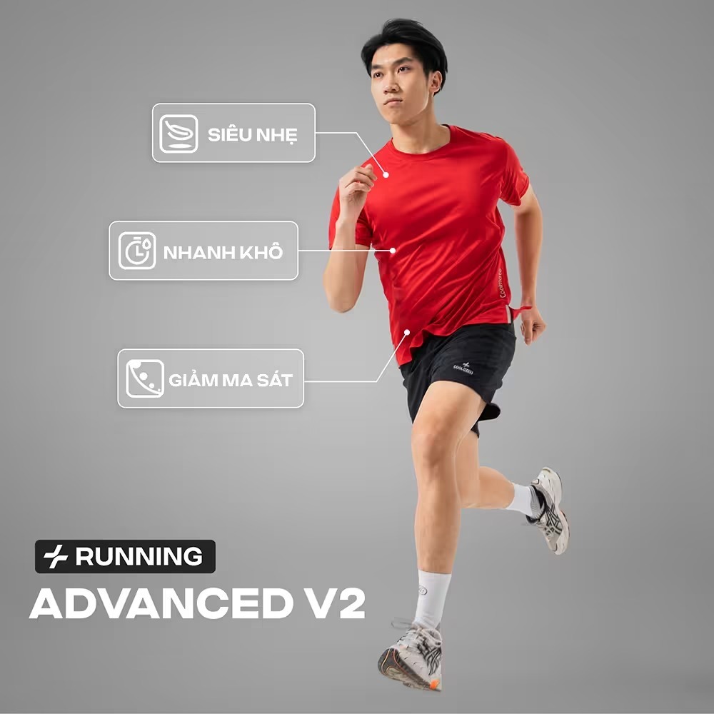 [MUA 3 GIẢM 30%]Áo thun nam thể thao chạy bộ Essentials Fast & Free Run II siêu nhẹ, nhanh khô Coolmate