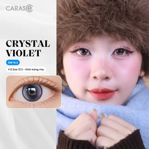 Kính áp tròng khoá ẩm 8H 1 Tháng Màu Tím Pha Lê CARASE, Lens cận CRYSTAL VIOLET