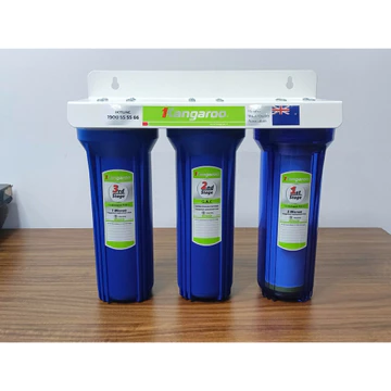 Bộ lọc chặn đầu nguồn 3 cốc máy lọc nước kangaroo bao gồm bộ lõi lọc nước 123 10inch