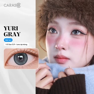 Kính áp tròng khoá ẩm 1 Ngày Màu Xám Xanh CARASE, Lens cận YURI GRAY