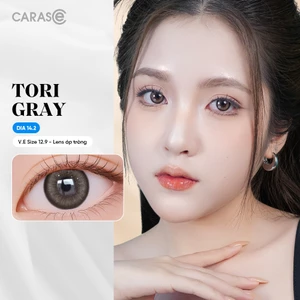 Kính áp tròng khoá ẩm 1 Ngày Màu Xám Tro Ánh Bạc CARASE, Lens cận TORI GRAY
