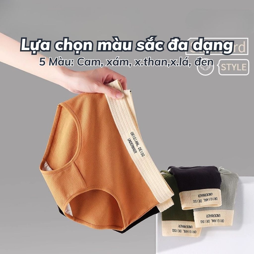 Quần chip nữ cotton kẻ sọc kháng khuẩn khử mùi cạp vừa ôm dáng thiết kế in chữ gợi cảm Lanixa L1226