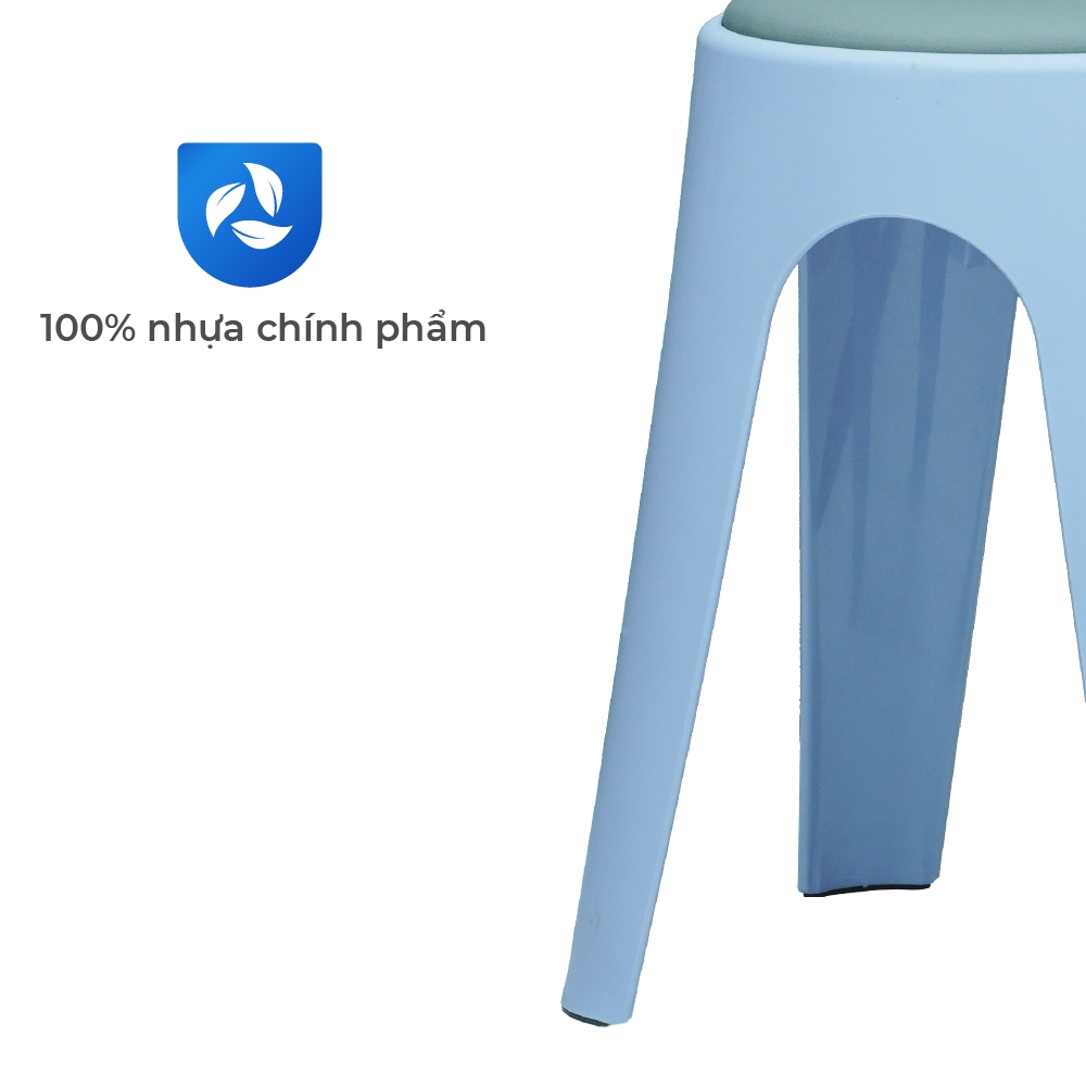 Ghế nhựa cao Miso QUI PHÚC, mặt ghế bọc nệm, thoải mái, bền chắc, chịu lực tốt, ghế phòng ăn