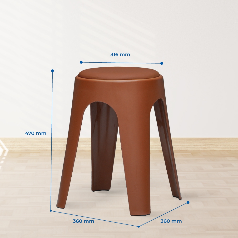 Ghế nhựa cao Miso QUI PHÚC, mặt ghế bọc nệm, thoải mái, bền chắc, chịu lực tốt, ghế phòng ăn