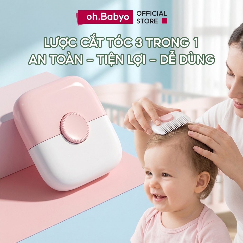 Lược Cắt Tóc Đa Năng Cho Bé ohBaby Lược Chải Tóc Tỉa Tóc Không Dùng Kéo An Toàn Không Trầy Xước Da