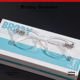 Kính gọng vuông cận thời trang nam nữ Braby Glasses chất liệu nhưạ cao cấp kiểu dáng sang trọng mk46