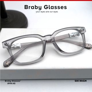 Kính gọng vuông cận thời trang nam nữ Braby Glasses chất liệu nhưạ cao cấp kiểu dáng sang trọng mk46