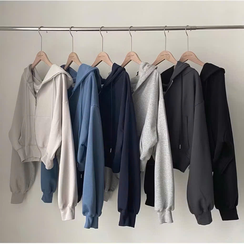 ÁO hoodie nỉ 2 da crt có mũ  thể thao cá tính cho nàng