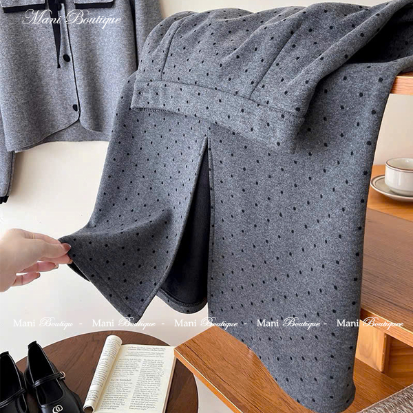 Chân Váy Dáng Dài Dáng Chữ A Xẻ Sau Khóa Lệ Chất Dạ Ép Chấm Bi Nhiều Màu Phù Hợp Đi Học Làm Chơi Noel Tết Công Sở Đẹp | BigBuy360 - bigbuy360.vn
