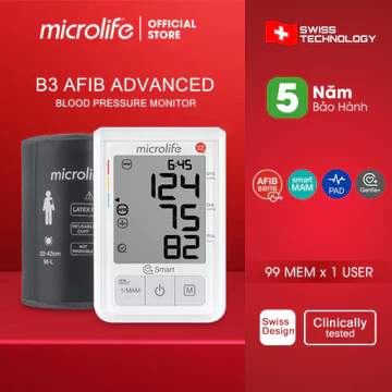 Máy Đo Huyết Áp Bắp Tay Microlife B3 AFIB Advance | Công Nghệ Afibsens+ Mới Nhất Tầm Soát Rung Nhĩ