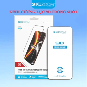 Kính Cường Lực 9D Trong Suốt Full Màn Chính Hãng KUZOOM Chống Trầy Xước cho iP X-17-Promax- PRO-PLUS