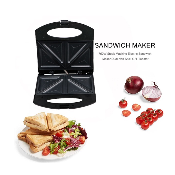 Máy nướng bánh mì sandwich RAF 750W kiểm soát nhiệt độ chính xác, bánh thơm ngon