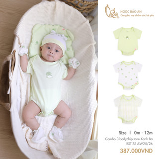 M&B (0-12M) Bộ bodychip sơ sinh Củ Cải & Ốc Sên cotton cao cấp mềm mịn, thoáng mát thấm hút tốt