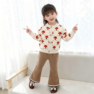 Bộ đồ MớI Cho Bé GáI Phong CáCh HàN QuốC Thu đôNg ÁO Len KếT HợP CùNg đồ Bộ