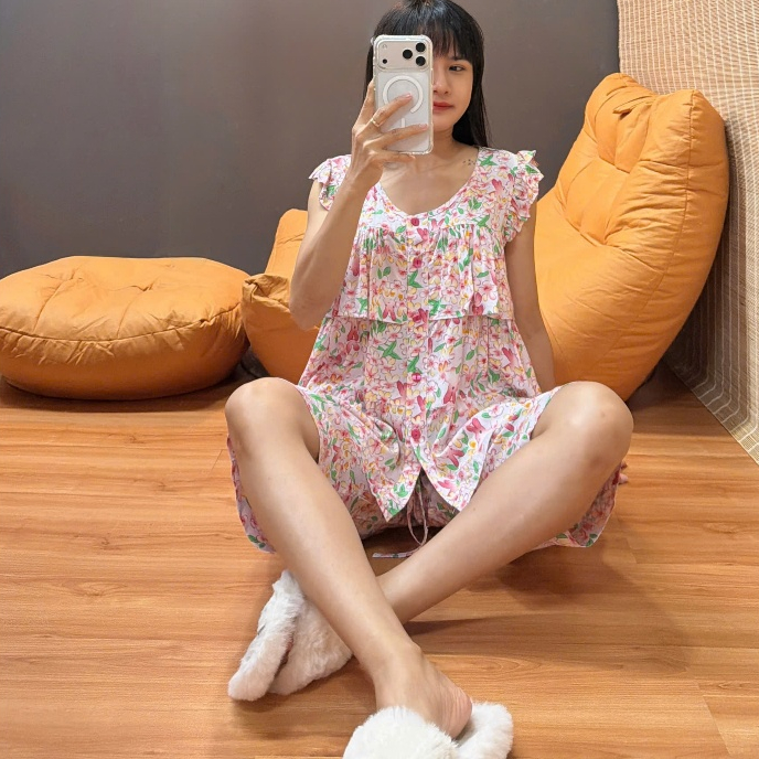 Bộ tole lanh lửng cánh tiên hàng thiết kế may kỹ 43-75kg - Nocnhasleepwear