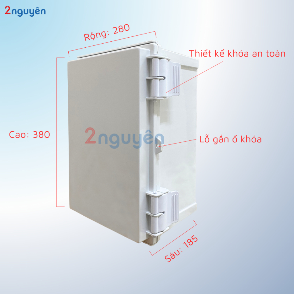 Vỏ tủ nhựa kín nước nhựa ABS 280x380x185