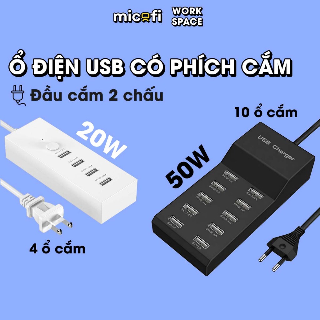 Ổ Cắm Usb Micofi Ổ Điện Củ Sạc Usb Thông Minh Mini 20w Nhiều Cổng 5v ...