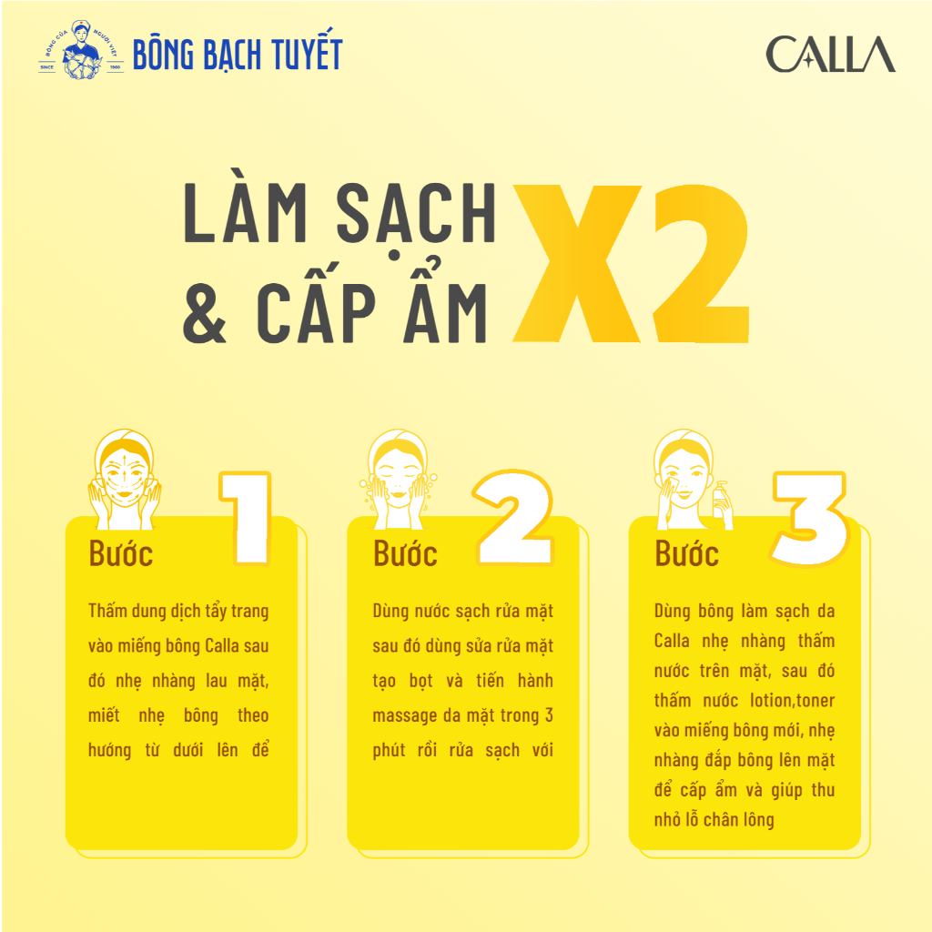Bông Tẩy Trang Bông Bạch Tuyết Calla Mềm Mịn Công Nghệ Spunlace 250g (395 Miếng/Túi) | BigBuy360 - bigbuy360.vn