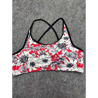 Áo bra thể thao, áo tập gym yoga cho nữ họa tiết hoa phối zigzag nổi bật