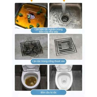 Homee.cok (Mua 2 tặng 1) Bột Thông Tắc Cống - Thông Cống Nhà Tắm, Lavabo, Bồn Rửa Chén, Đường Ống Thoát Nước Đa Năng