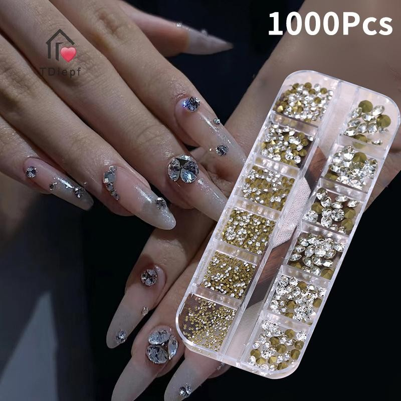 12 Lưới Đá Trang Trí Móng Tay Mini Cao Cấp – Kim Cương Giả Pha Lê Siêu Flash, Sắc Nét, Phụ Kiện Nail Nghệ Thuật