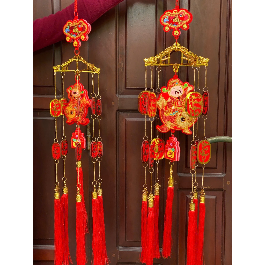 Chuông Thần Tài Cưỡi Cá Chép Trang Trí Tết - Đón Năm Mới.