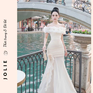 Đầm Trễ Vai Bèo Tag Đá Body Tiên Tỷ Dự Tiệc Jolie