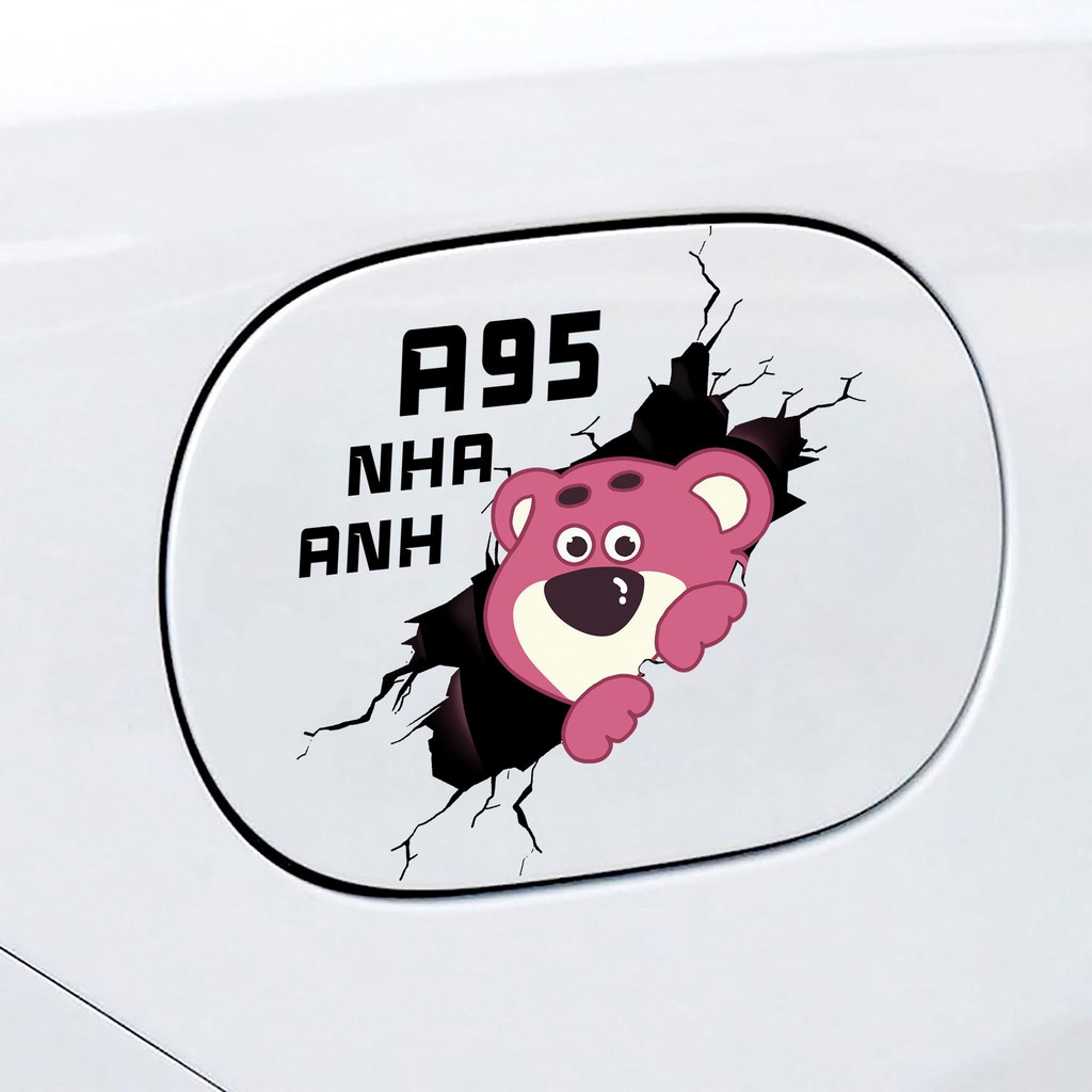 Tem sticker dán nắp bình xăng dầu ô tô, decal xăng A95 dầu diesel 0,001, sticker trang trí ô tô xe hơi